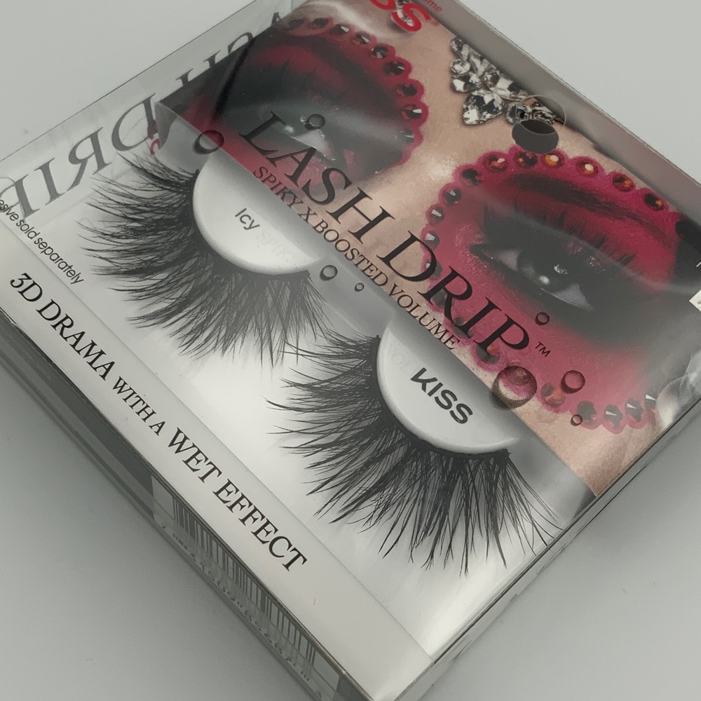 Kiss Lash Drip Spiky Boosted Volume Long Lashes - Icy - Black Drama